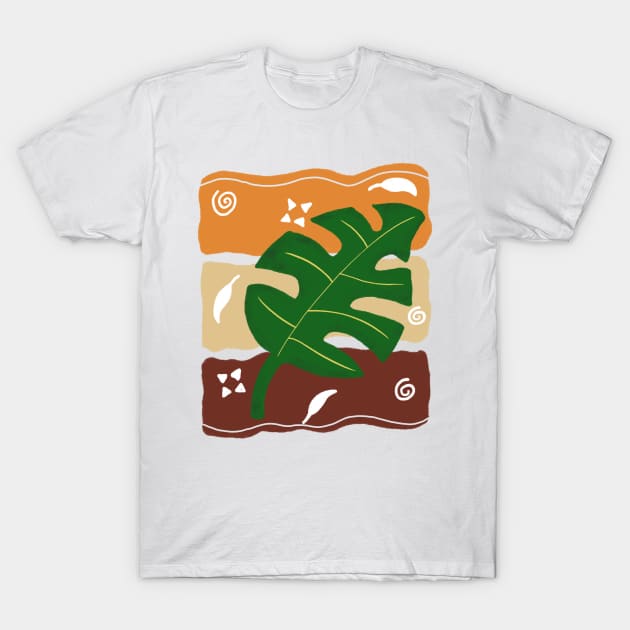 Botanical Abstract Leaf T-Shirt by RiyanRizqi